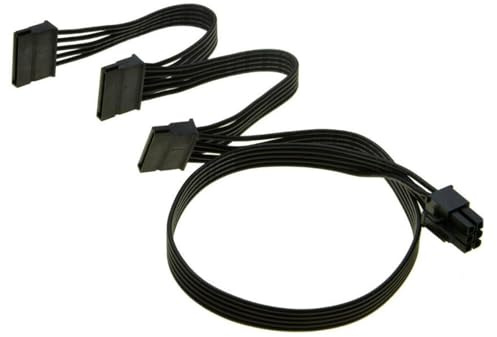ZAHARA - Cable de alimentación SATA de 6 pines a 3 x 15 para fuentes de alimentación Seasonic/Antec, minería BTC y divisor HDD de 18,7 pulgadas