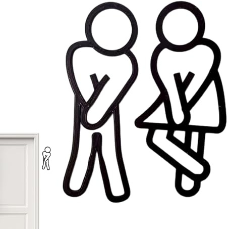 Cartello Bagno,Decorazioni Creative e Divertenti Resistenti Sbiadimento - Segnaletica da Parete per Toilette,per Interno Esterno Ingresso Hotel Ristorante Eventi e Locali Pubblici