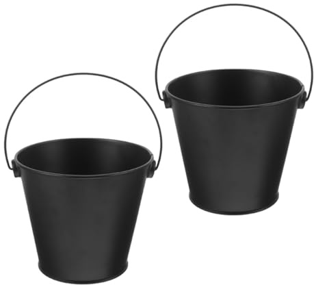 TOYANDONA 2 Cubos de Hierro Negro para Parrilla Que Atrapa Aceite y Mantiene Limpia la Parrilla para Barbacoa al Aire Libre Cubo de Grasa Adecuado para Picnics y Cocina en Casa