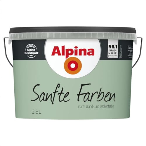 Alpina Sanfte Farben 2,5 L. Matt hochdeckende Wandfarbe Farbwahl (Pudergrün)