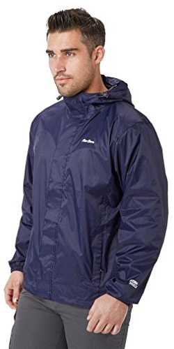 Peter Storm Men's Packable Waterproof Jacket with 2 Zipped Hand Pockets and Adjustable Hood, Pac A Mac, Rain Coat, Cagoule (UK, Alpha, XL, Regular, Regular, Navy)