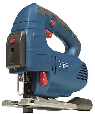 SCHEPPACH JS810 - Sierra de calar con láser (sierra de 810 W, carrera de péndulo de 4 niveles, altura de elevación de 19,5, 0-2900SMP, ambas correcciones inclinan 45°, incluye 6 hojas de sierra de