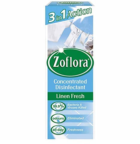 Zoflora Linen Fresh Concentrated Multipurpose Disinfectant Liquid, Antibacterial & Multi-Surface, Pet Safe Disinfectant, Kills 99.9% Of Bacteria & Viruses, 1 X 120 ml