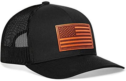 HAKA Amerikanische Flagge, US-Trucker-Mütze für Damen und Herren, verstellbare Baseballkappe, Netz-Snapback, strapazierfähiger Outdoor-Hut, Schwarz, Einheitsgröße