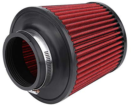 Ymiko Filtre à Air, universel de voiture prise d'air d'admission à haut débit filtre à air à cône rond nettoyant filtre à Air de moteur à pince(76mm)