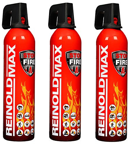 REINOLDMAX Premium Feuerlöschspray STOPFIRE - 3X 750ml - Autofeuerlöscher - REINOLDMAX (3) auch für Fettbrände