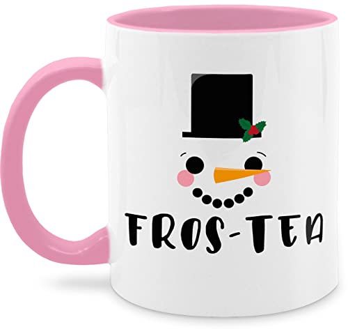 Tasse Tassen 325ml - Weihnachtstasse Weihnachten - Fros-Tea-Schneemann - 325 ml - Rosa - weihnachtstassen christmas schneemann mug weihnachtsbecher weihnachtsmotiv wichteltassen weihnachts kinder