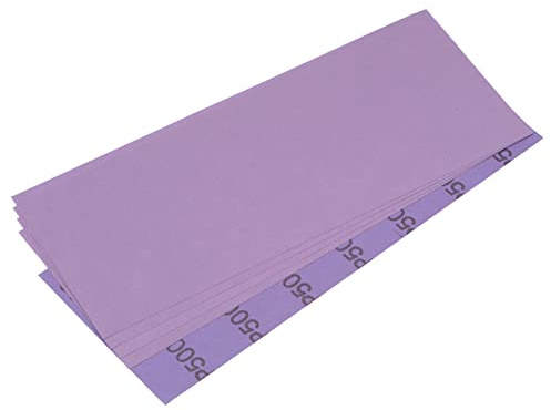 sourcing map 5 Pcs Purple Sanding Sheets 5000 Grit 9 x 3.7 Aluminum Oxide Sandpapers Wet Dry Polish for Wood Metal Paint Finishing