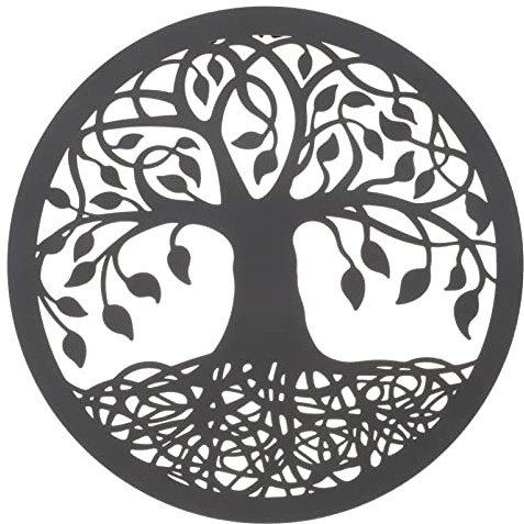DOITOOL Hängende Dekoration aus Eisen für Garten und Fenster Künstlerische Pflanzenwanddeko Natürliche und Zarte Wandkunst in Schwarzem Metall