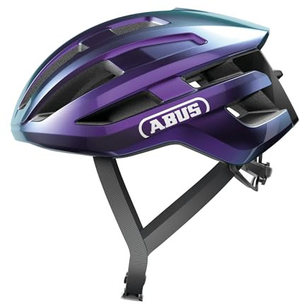 ABUS cykelhjälm PowerDome – Lättviktshjälm med smart ventilationssystem och aerodynamisk profil – Made in Italy – För män och kvinnor – Lila, storlek L