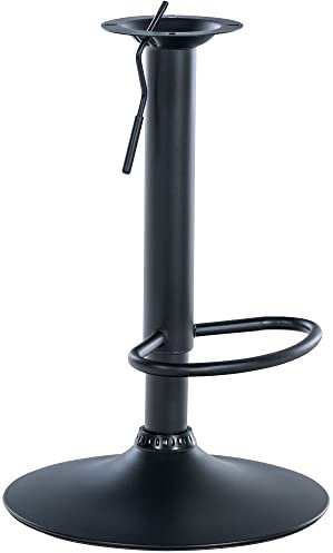 CLP Barhocker-Gestell I Höhenverstellbare Barstuhl-Säule I 10 X 10 cm Lochabstand, Farbe:schwarz