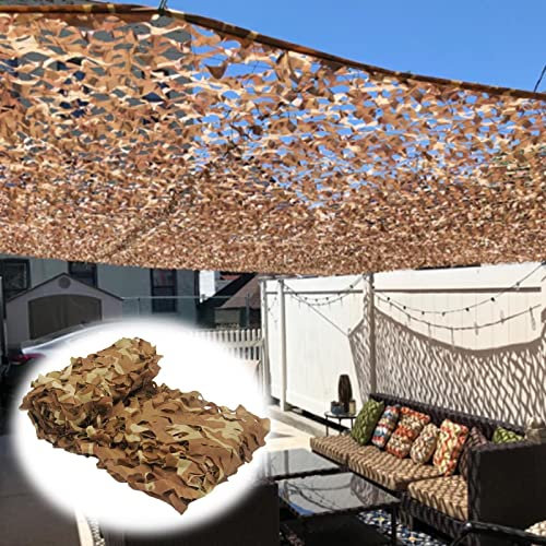 Tarnnetz Sonnenschutz 2m 3m 4m 5m 6m 7m 8m 9m Tarnung Netz,Oxford Tuch Sonnensegel,Bundeswehr Verstärktes Camouflage Netz,Jagd,Camping,Party Dekoration,Tarnnetz Sichtschutz,Desert-4x4m(13.1*13.1ft)