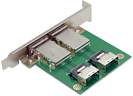 CY Mini SAS SFF-8088 a SAS 36Pin SFF-8087 PCBA Adattatore femmina doppie porte con staffa PCI