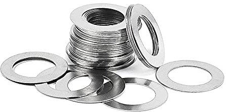 0,1/0,2/0,3/0,5/1 mm M2 M3 M4 M5 6 bis M40 DIN988 Edelstahl zum Einstellen ultradünner Präzisions-Unterlegscheiben, ultradünne flache Unterlegscheiben, 50 Stück M6 x 10, Dicke 0,2 mm