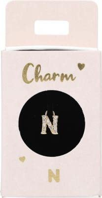 Depesche 11834-014 Charm Buchstabe N, vergoldeter Anhänger für Halsketten, Armband und Ohrringe, ideal als kleines Geschenk