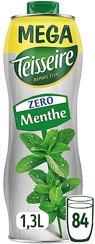 Teisseire Zéro Sucre, Sirop de Menthe Verte pour Boisson Rafraîchissante, Cocktails, Bidon 130 cl