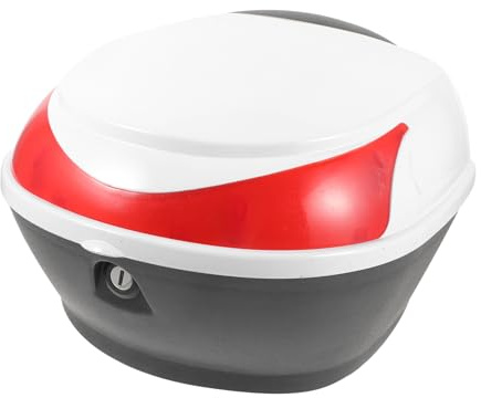 Operitacx Caja Trasera 1 Juego, Plástico White, para Motocicleta Pequeña | Almacenaje Práctico, Fácil de Instalar y Llevar, Uso en Conducción, Soporte Resistente para Casco