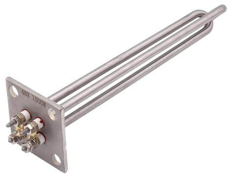 DELURA Stainless Steel 304 48v 1500w Heater DC Water Heating Element With Square Flange Electric Immersion Heater