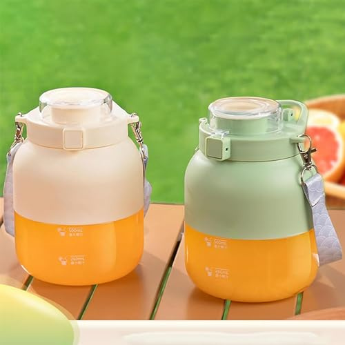 (White) 2026 New Portable Blender Cup, Electric Juicer Mini Portable Blender, Dual-Use Water Bottle with Straw for Outdoor Sports, With Strap