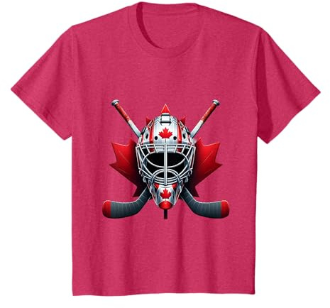 Canada Ice Hockey Canadian Flag Hockey Helmet T-Shirt