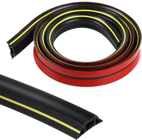 Heavy Duty Rubber Wire Protector - 2 Meters Self-adhesive Outdoor Cover for Cables - Hides & Organizes Cords in Home, Garages, Offices