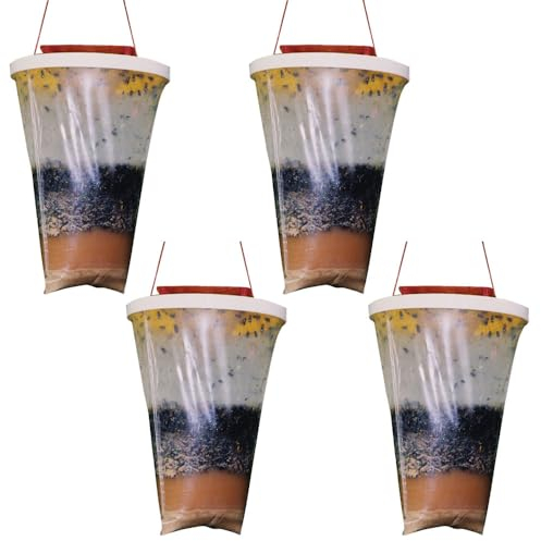 Trappola per mosche, 4 pezzi, per esterni, con esche per mosche, per ranch, cavalli, giardini esterni, fattorie