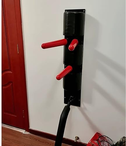 Elitix Wing Chun Dummy Hölzerne Kung-Fu-Trainingsausrüstung, Wandhalterung Wing Chun Dummy Übungsmannstapel, Karate-Kampfsport-Schlag-Kick-Übungsgerät mit Aufsatz