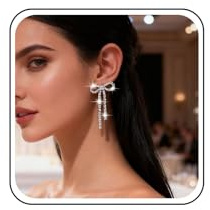 Inateannal Orecchini a Fiocco Con Strass - Pendenti in Cristallo Argento Con Nappe e Catena Lunga Tennis - Zirconi Cubici