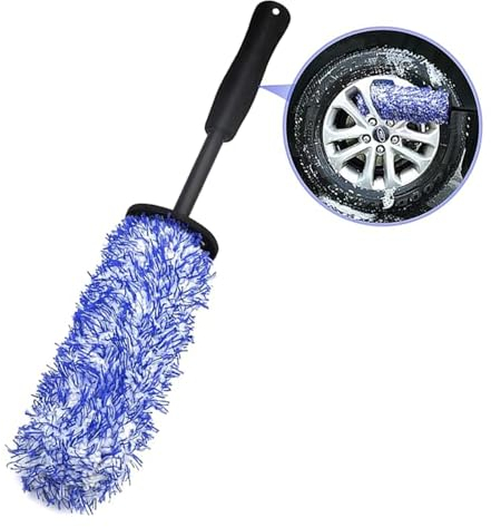 Roysmart Brosse de nettoyage pour jantes en aluminium, brosse en microfibre pour enlever facilement la saleté tenace, brosse de nettoyage professionnelle pour jantes, brosse de nettoyage pour tous les