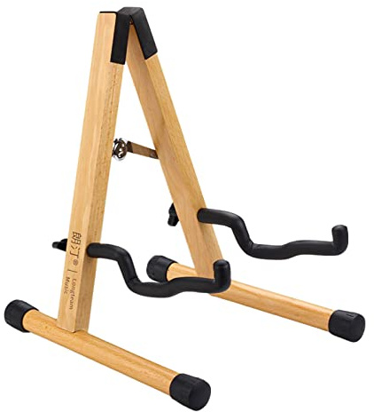 Zusammenklappbarer Gitarrenständer, verstellbarer Holzboden, Gitarrenhalter, tragbarer Musikinstrumentenständer