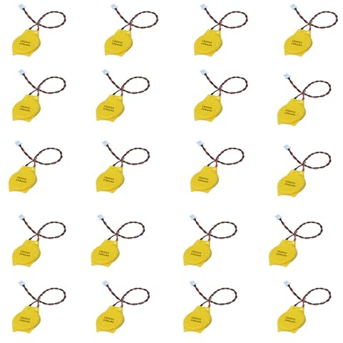 SKOANBE 20 Pack CMOS Battery Connector 51021-0200-B CR2032 3V Lithium with 2 Pin 2 Wire Cable and MOLEX Connector Computer Replacement Battery for Alienware Thinkpad T40 M11 Dell E6520