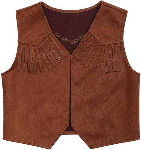 Carnavalife Cowboy-Weste für Erwachsene, Cowboy-Kostüm, für Erwachsene, Damen, mit Cowboy-Hut, Karneval, Halloween, Party, Cowboy, Cosplay