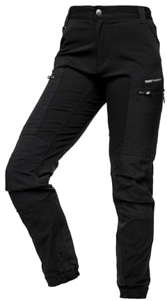PUMA Workwear Pro-One Wanderhose Damen - Robuste Outdoorhose für Damen - Mit verstärktem Nylon für Langlebigkeit - Trekkinghose mit 4-Wege-Stretch - Verstellbarer Knopfleiste - M - Schwarz