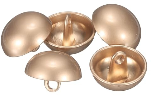 QUARKZMAN 5 stycken knappar Misty Gold, 15 mm halvrund svamphatt metallknappar hantverksknappar med skaft, pysselknappar runda syknappar ersättningsknappar för kavaj kostym jacka kläder