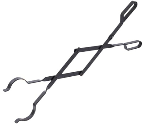VICASKY Pince de cheminée pliable en métal - Pour l'intérieur et l'extérieur - Pratique pour les barbecues, le camping et le barbecue - Ergonomique pour une utilisation facile
