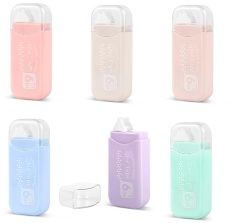 MXTIMWAN 6 Pièces Rouleaux Roller de Colle, Souris Colle Roller de Ruban Adhésif Double Face, 6mm x 6m Scotch Scrapbooking Pour Cartes, Journal, Album Photo et Projets D'Artisanat