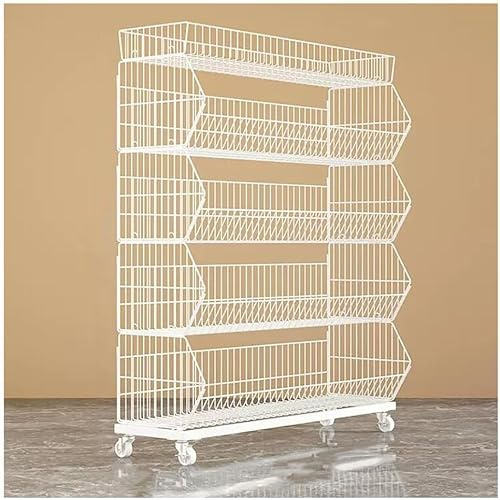 Cesto Di Verdure Da Frutta, Carrello Impilabile Del Cesto Del Filo Metallico Scaffali Promozionali Per Supermercati Multistrato Espositore Rack Per Farmacia Per La Cucina ufficio Do(Size:60x45x140 cm)