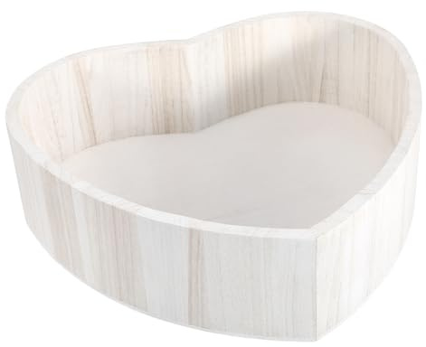 SHINEOFI Heart Shaped Wooden Baby Photography Props Posing Case, Lightweight White Newborn Photo Prop for Photo Shoots, Storage for Small Items, Easy to Carry
