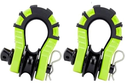 FNERRMEVC Towing Eye Cover Shackles Pulley 3/4 D Ring Shackle 70548 Lbs Break Strength With 7/8 Pin With Tow Strap Winch(GREEN)