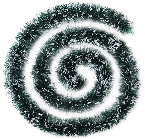 KONVINIT 5 Pezzi Ghirlanda Natale Artificiale verde (200 cm),Brillanti Addobbi Spessi per Albero di Natale, Ideali per Decorazioni Festive