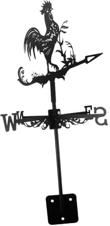 UPKOCH Girouette de Jardin Métal Rétro Forme Coq Indicateur Direction Vent Extérieur Robuste pour Cour et Toit Décoration Vintage Fonctionnelle