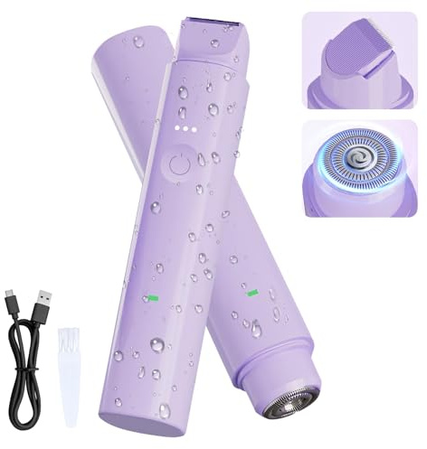 Trimmer for Women - 2 In1 Lady Shaver Bikini Trimmer, Painless Pubic Hair Trimmer for Women Bikini Arms Legs Underarms, Wet and Dry Use