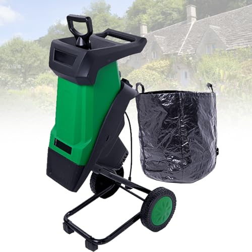 VNATWGOO Trituradora De Ramas EléCtrica AutomáTica De 2400 W, 4500 RPM para Ramas De 0 A 40 Mm, con Bolsa Recolectora De 50 L Green