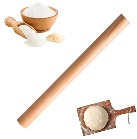 Nudelholz Holz, Teigroller Holz, Teigrolle zum Backen, Nudelhölzer, Zum Teigrollen Für Teig, Gebäck, Brot, Pizza, Kekse Und Pfannkuchen (30 x 2.7 cm)