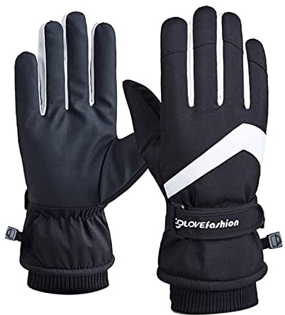 Generisch Ski-Handschuhe Winterhandschuhe Damen Herren die wärmsten Wasserdichten atmungsfreien Schnee-Handschuhe winddicht warm Strick Ski Innenhandschuh Fleecefutter Bequem geeignetSport