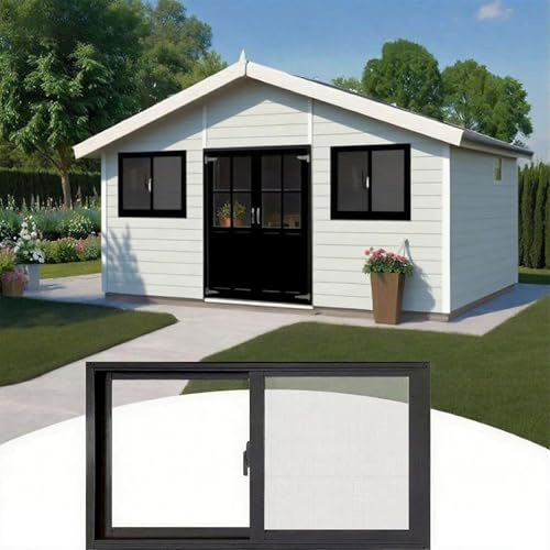 Sicherheits-Fenstergitter für den Außenbereich 24x24 Gartenhausfenster, Kellerfenster (schwarz), Lüftungsfenster for Hühnerställe, Badezimmer, Wohnmobile(76.2x50.8cm/30x20)