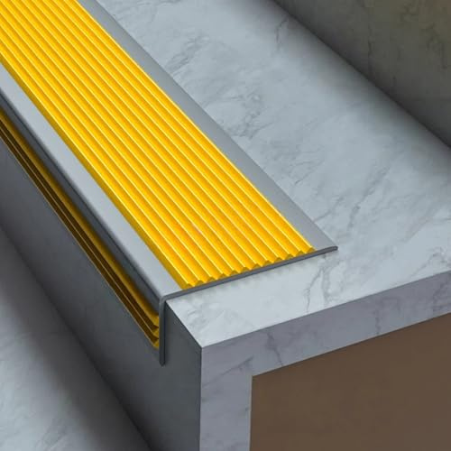 Intérieur Profilé Protection Ignifuge Bord Marche D'escalier,Antidérapant Nez De Marche Profilé,Ignifuge,imperméable,Escaliers, marches, temps pluvieux ou neigeux(Orange,6 * 3cm*2m)