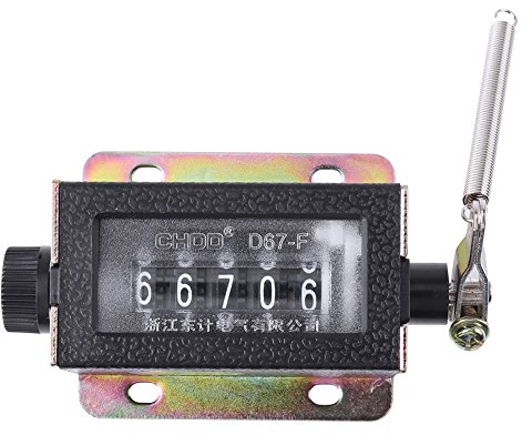 Walfront D67-F 5-stelliger manueller Zähler, Tally, manuelle Traktion, rückstellbar, mechanisch, 0-99999