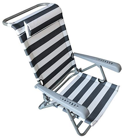 HOMECALL Strand-Klappstuhl mit 7-facher Verstellung der Position und Flaschenöffner, Polyester