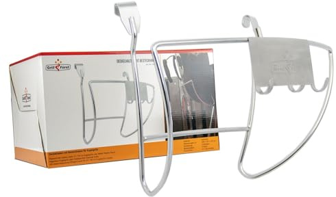 Grillfürst Edelstahl Deckelhalter - Grilldeckelhalter mit Besteckhalter für 57er und 58er Kugelgrills, 30 x 19 x 25 cm
